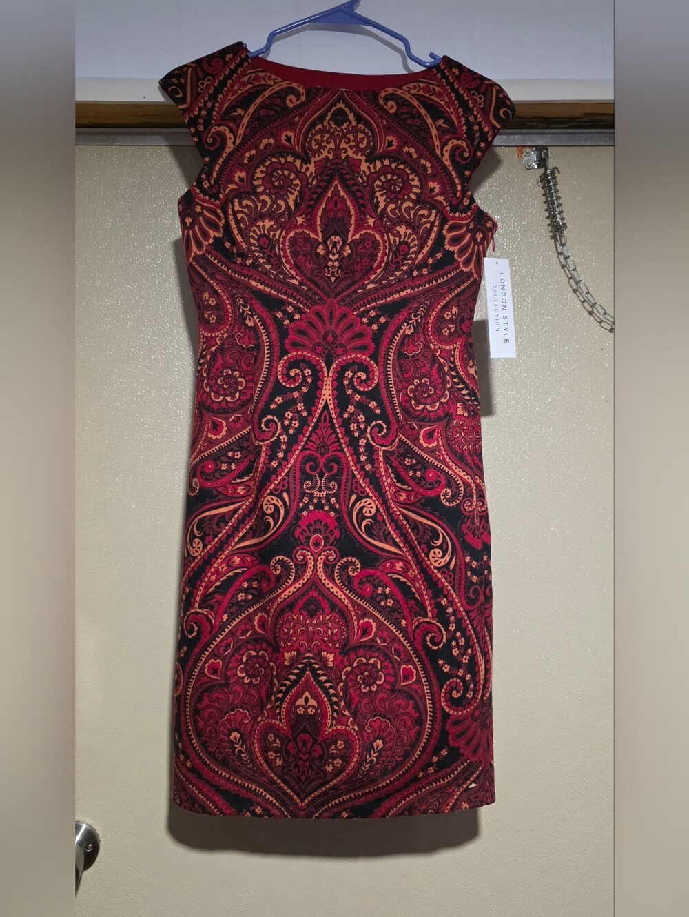 London Style Red Paisley Dress